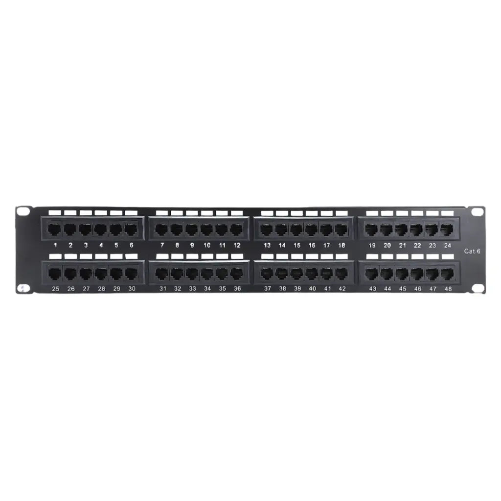 ENS-PA48P7, Panel de parcheo para remate en regletas 110 y 48 jacks Cat 6