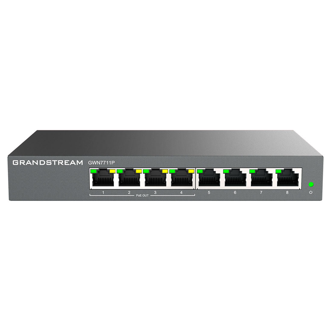 Grandstream, GWN7711P, Switch Administrable capa 2-lite, 8 x GigaEth, 4 x PoE, fuente 60w