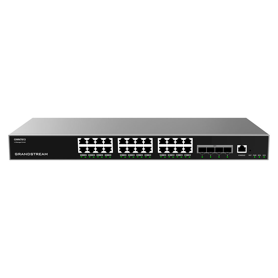 Switch GWN7813: Conecta tu Negocio con 24 Puertos GigaEth y 4 Puertos 10 Giga SFP+