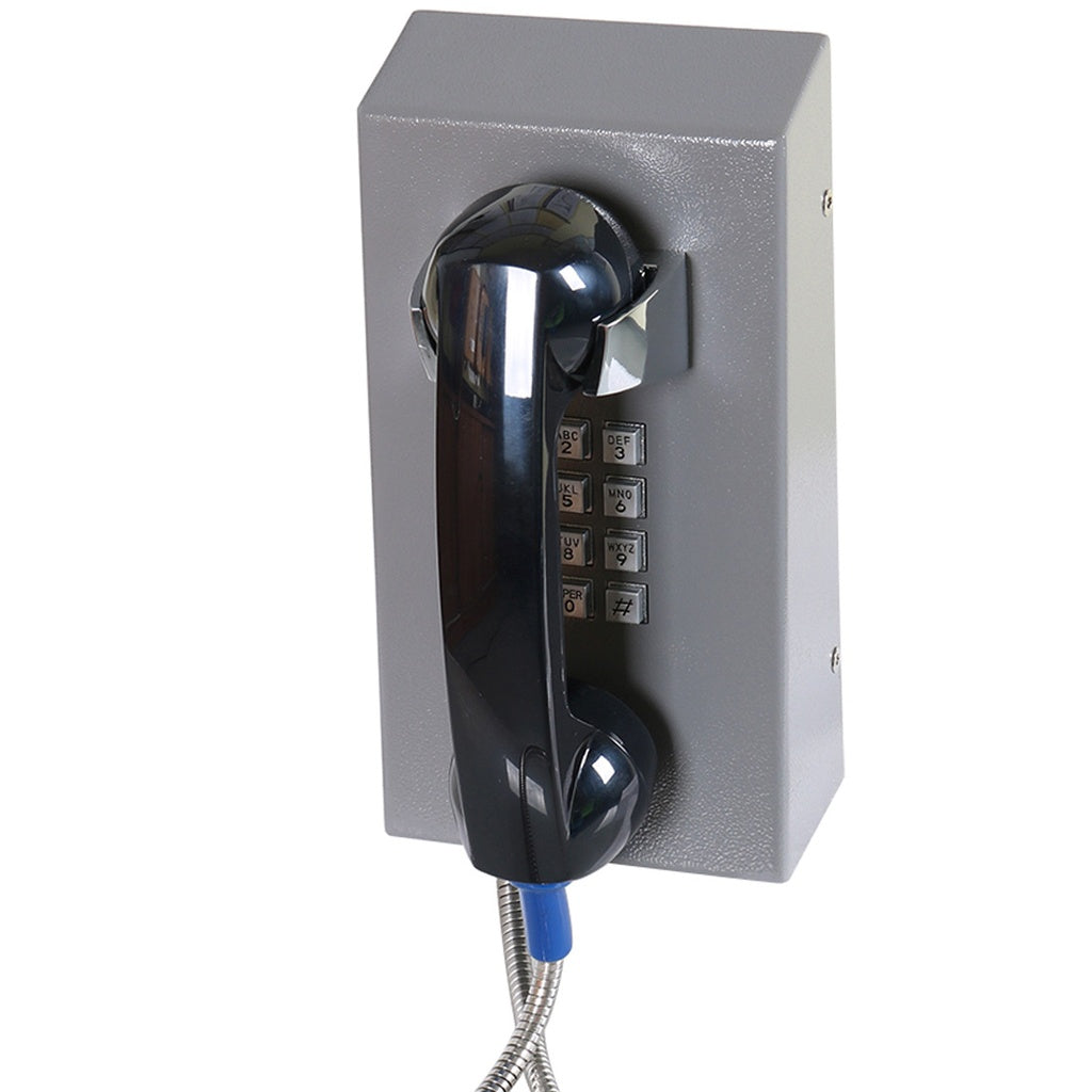 J&R Technology JR201-FK-Analog-CRS, Teléfono Análogo antivandálico, acero pintado, 12 teclas, montaje en pared, 130x247x132mm