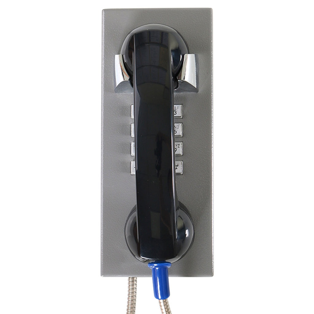J&R Technology JR202-FK-Analog-CRS, Teléfono Análogo antivandálico, acero pintado, 12 teclas, montaje en pared, 100x240x117mm