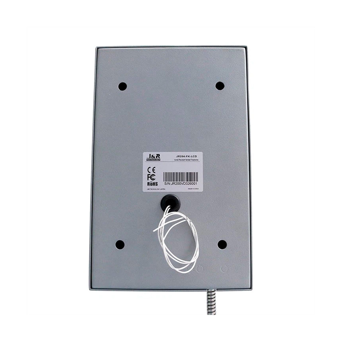 J&R Technology, JR204-FK-SIP, Teléfono IP/SIP anti vandálico, acero pintado, LCD, 16 teclas, montaje en pared, 250x160x123mm