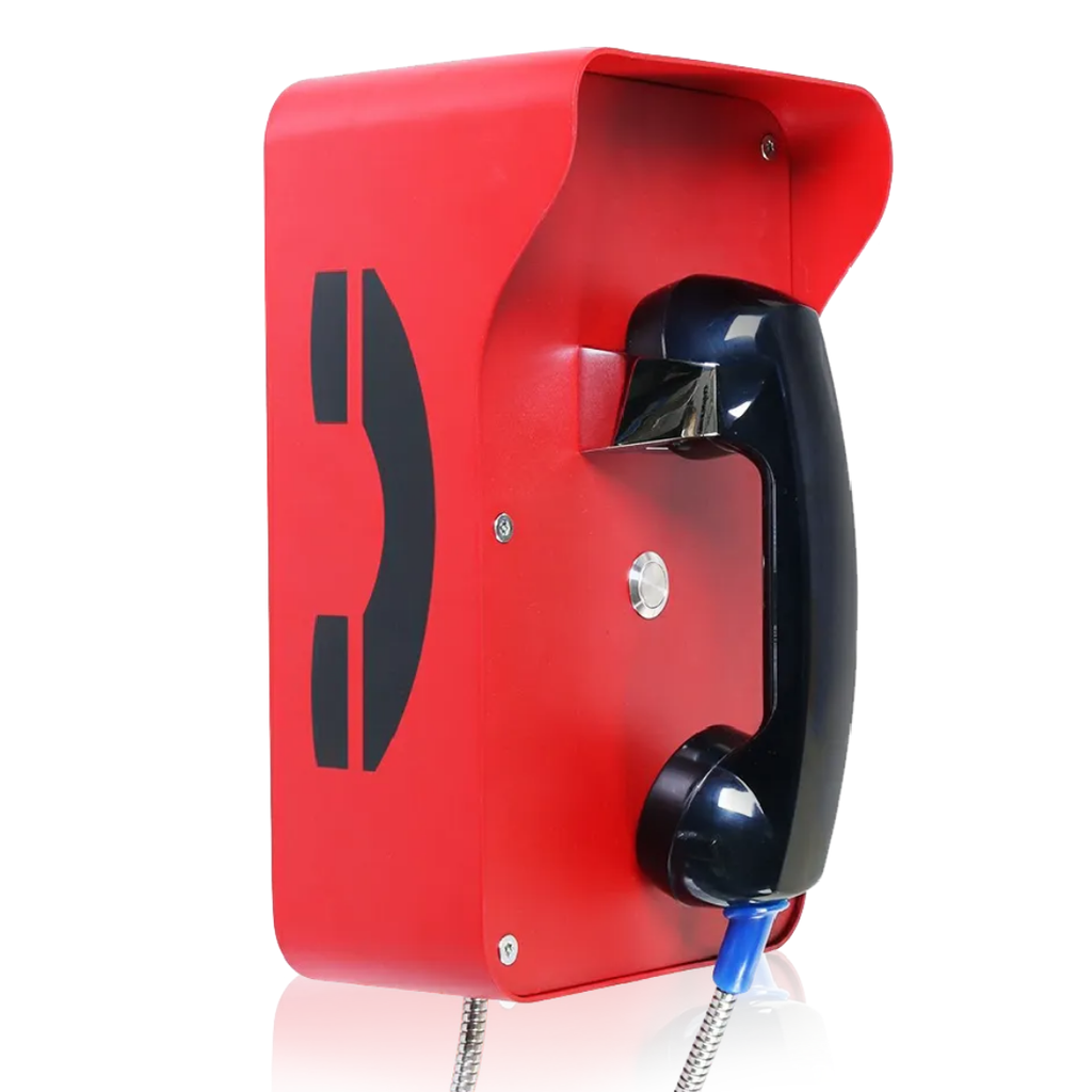 J&R Technology JR210-1B-SIP, Teléfono IP/SIP un botón, antivandálico, acero laminado en frio, color rojo, IP65, 300x180x161mm