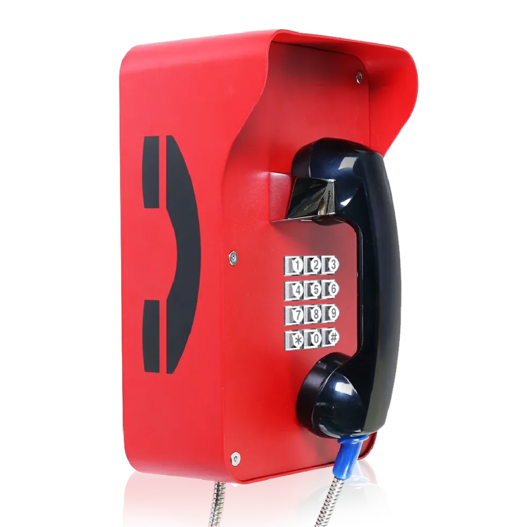 J&R Technology JR210-FK-SIP, Teléfono IP/SIP, teclado, antivandálico, acero laminado en frio, color rojo, IP65, 300x180x161mm