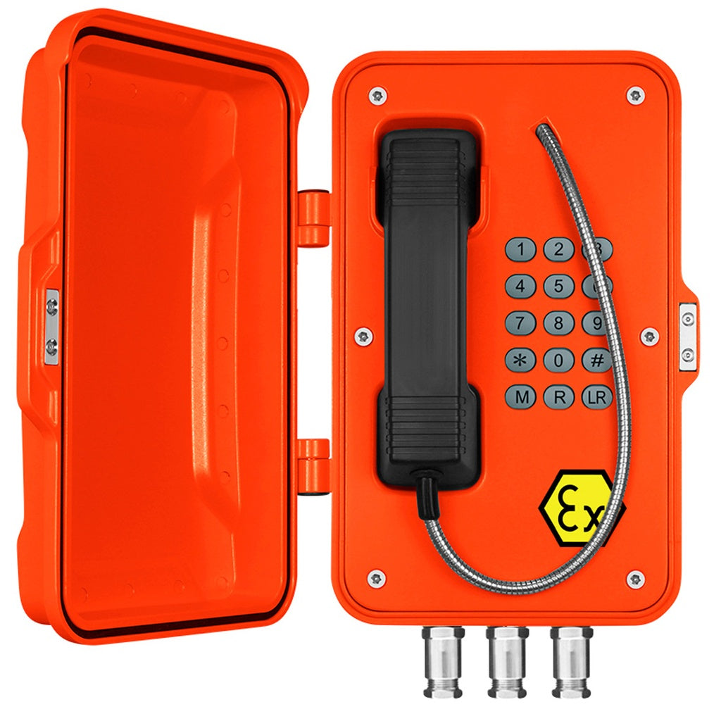 J&R Technology JREX106-A01-SIP, Teléfono IP/SIP a prueba de explosiones, Aluminio, 15 teclas, Tipo 3/IP67, 246x339x126mm