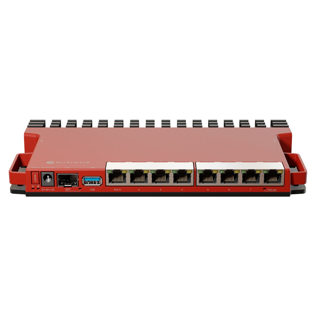 MikroTik L009UiGS-RM: Router de Alto Rendimiento con CPU de 800MHz, 512MB de RAM, 8 Puertos Gigabit Ethernet y 1 Puerto SFP