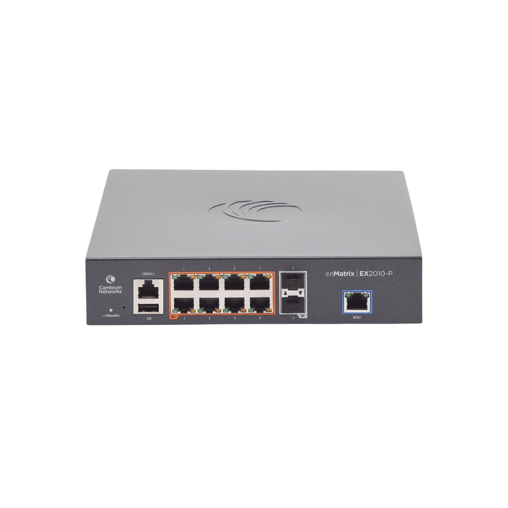 Switch cnMatrix EX2010-P capa 3 de 10 puertos(8 PoE Gigabit 802.3af/at, 2 SFP, 1 consola, 1 MNGMT, 1 USB)  administración desde la Nube (MX-EX2010PXA-U)