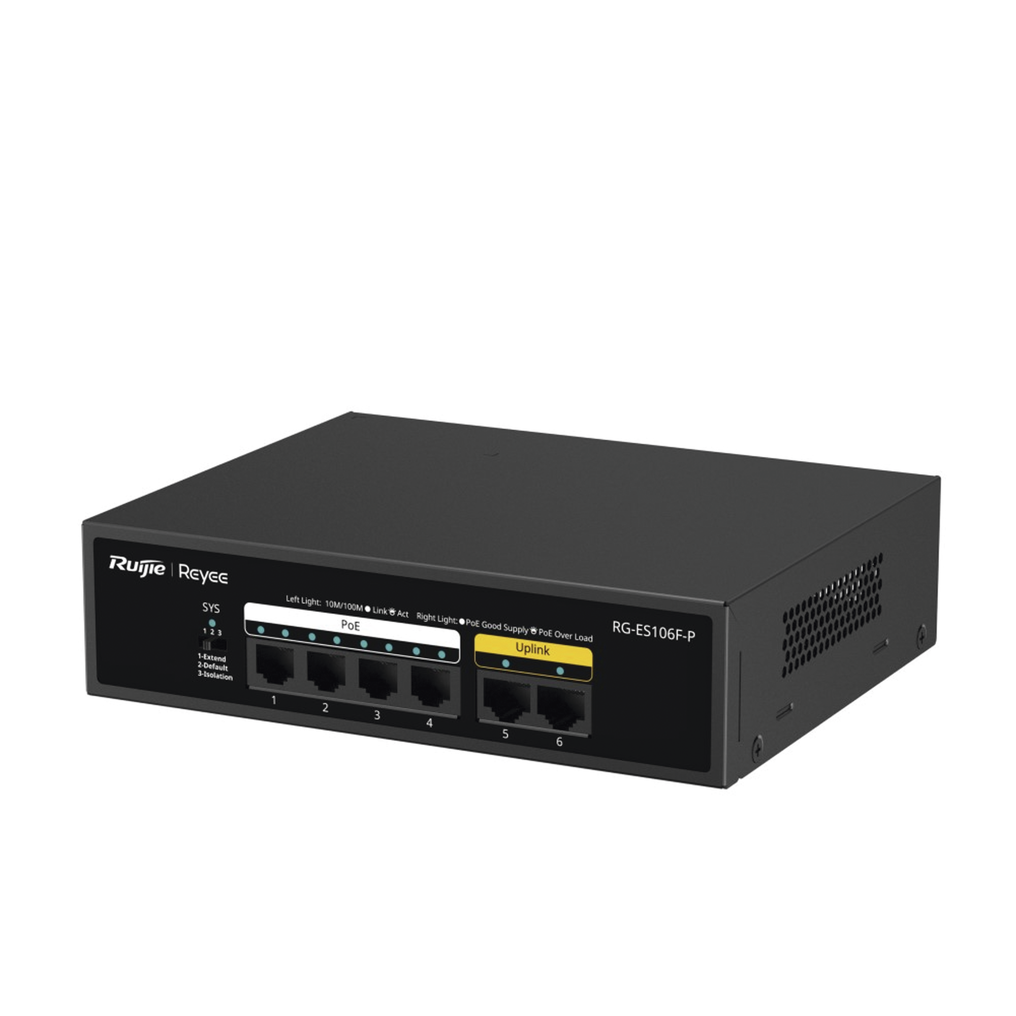 Switch PoE+ no Administrable, 6 Puertos 10/100 Mbps, hasta 54 Watts