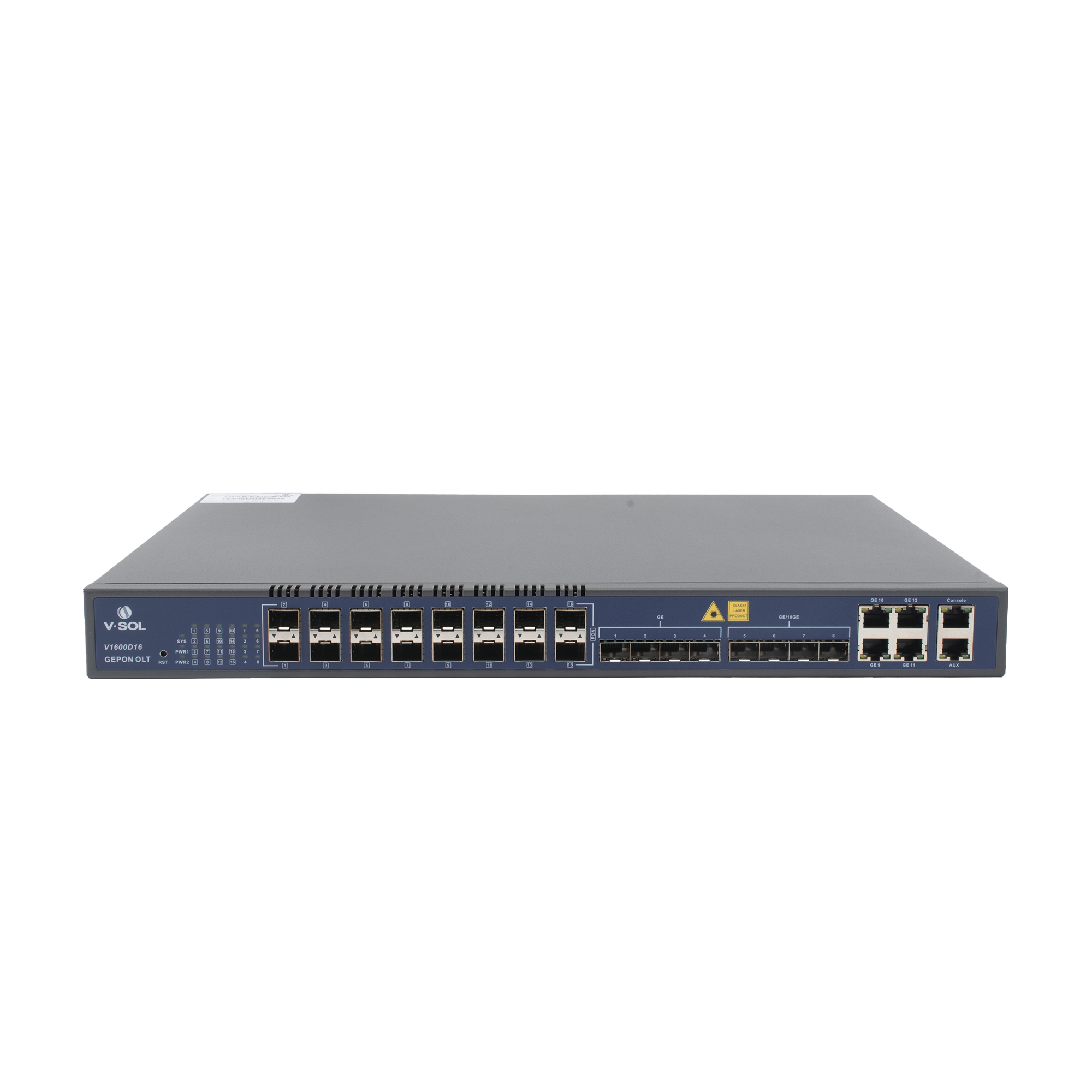 OLT de 16 puertos EPON con 12 puertos Uplink (4 puertos Gigabit Ethernet + 4 puertos SFP + 4 puertos SFP+) , hasta 1,024 ONUS
