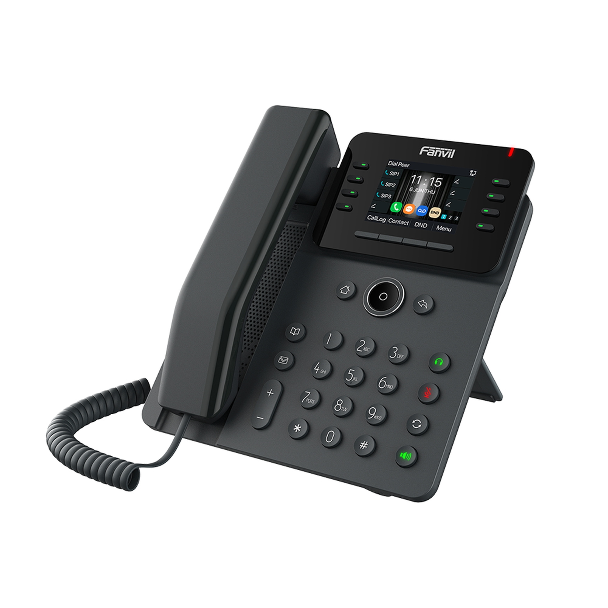 Teléfono IP Empresarial / 12 Líneas SIP / Pantalla Color 2.8" HD 320x240 / Audio HD G.722 y Opus / Conferencia 6 Vías / Bluetooth 5.4 / PoE 802.3af / Gigabit
