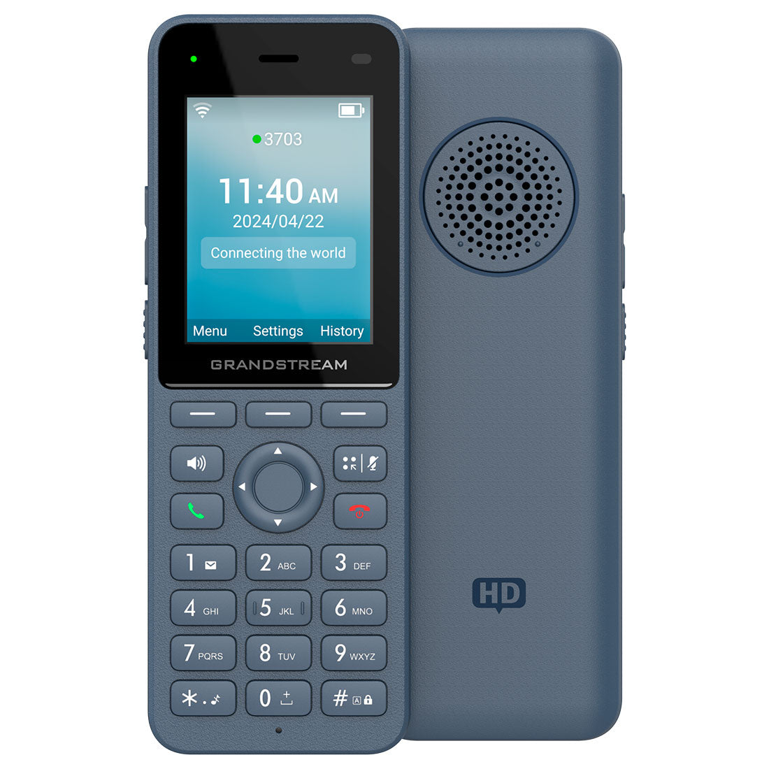 Grandstream, WP826, Teléfono IP HD WiFi-6 Dualband, USB-C, 3.5mm, Bluetooth, LCD color 2.4", PTT