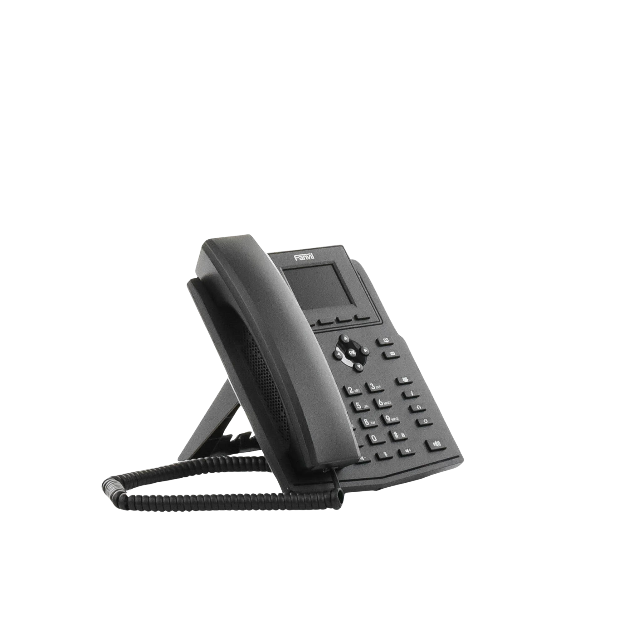 Teléfono IP empresarial para 4 líneas SIP con pantalla LCD de 2.4 pulgadas a color, Opus y conferencia de 3 vías, PoE.