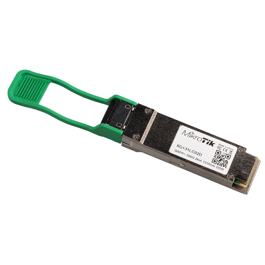 Mikrotik, XQ+31LC02D, Módulo SFP, QSFP28, 100G, Mono-modo, Dual LC UPC, 1271nm, 1291nm, 1311nm, 1331nm, Hasta 2km.