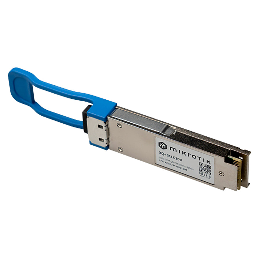 Mikrotik, XQ+31LC10D, Módulo SFP, QSFP28, 100G, Mono-modo, Dual LC UPC, 1296nm, 1300nm, 1305nm, 1309nm, Hasta 10km.