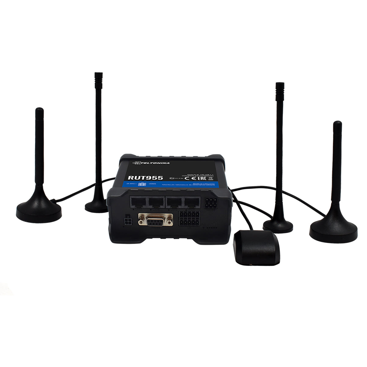 RUT955, Ruteador 4G/LTE (Cat 4) 3G, 2G, Doble SIM y WAN Failover, WiFi, 1xWAN, 3xLAN, RMS, GNSS, I/O, RS232, RS485, USB, SD