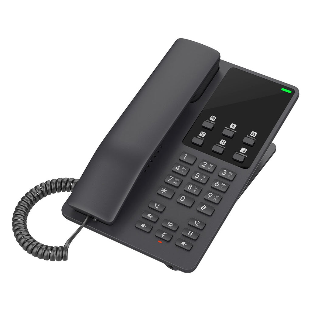 GHP621, Teléfono Hotelero IP Negro, 2 cuentas SIP 2 líneas, GDMS, soporta PoE