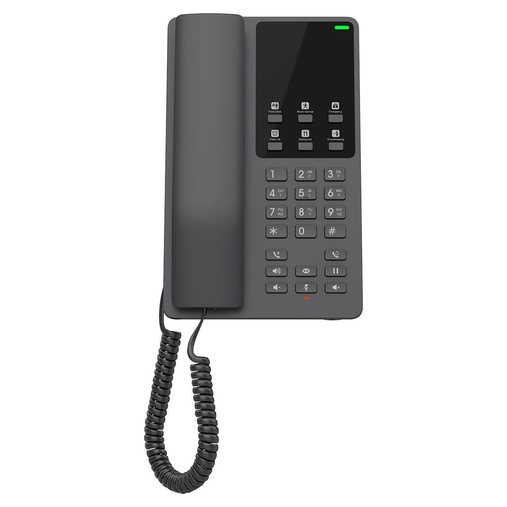 GHP621, Teléfono Hotelero IP Negro, 2 cuentas SIP 2 líneas, GDMS, soporta PoE