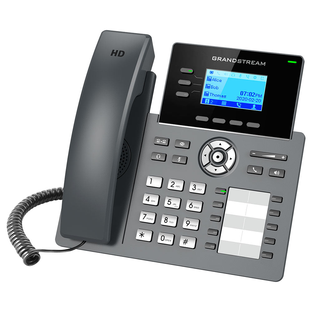 Grandstream GRP2604P, Teléfono IP, 6 cuentas SIP, 3 líneas, PoE, 10 Mems