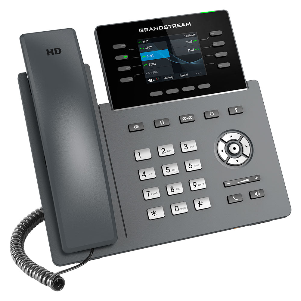 Grandstream GRP2624, Teléfono IP HD Carrier-Grade, 4 cuentas SIP, 8 líneas, Bluetooth, WiFi
