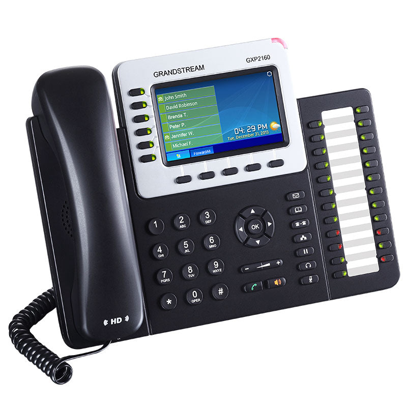 Grandstream GXP2160, Teléfono IP HD, 6 SIP/Líneas, PoE, 24 Teclas BLF, GigaEth, Bluetooth