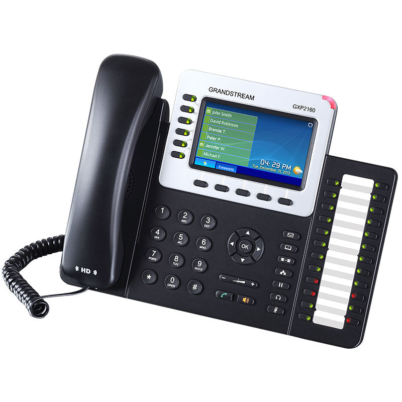 Grandstream GXP2160, Teléfono IP HD, 6 SIP/Líneas, PoE, 24 Teclas BLF, GigaEth, Bluetooth