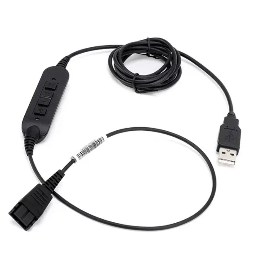QD-USB-02, Cable adaptador QD tipo Poly a USB para Soft Phone o Skype