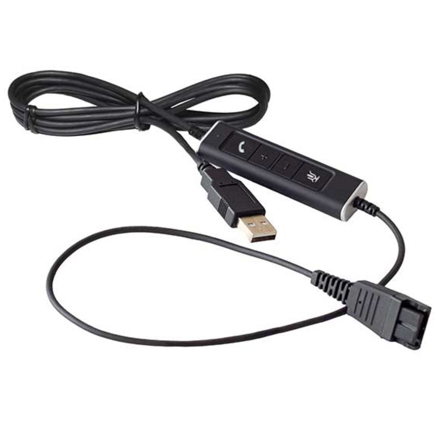 QD-USB-04, Cable adaptador QD tipo Poly a USB función responder/colgar, para Skype for business, Cisco Jabber, 3CX, Counterpath Bria, Avaya one-x QD-USB-04, Cable adaptador QD tipo Poly a USB función responder/colgar