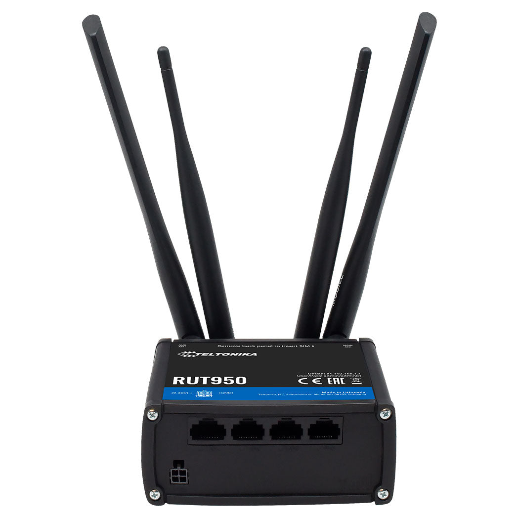 RUT950, Ruteador 4G/LTE (Cat 4) 3G, 2G, Doble SIM y WAN Failover, WiFi, 1xWAN, 3xLAN, compatible con RMS
