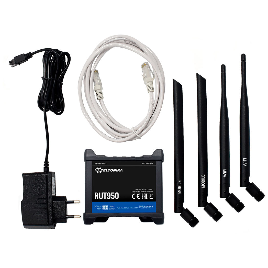 RUT950, Ruteador 4G/LTE (Cat 4) 3G, 2G, Doble SIM y WAN Failover, WiFi, 1xWAN, 3xLAN, compatible con RMS