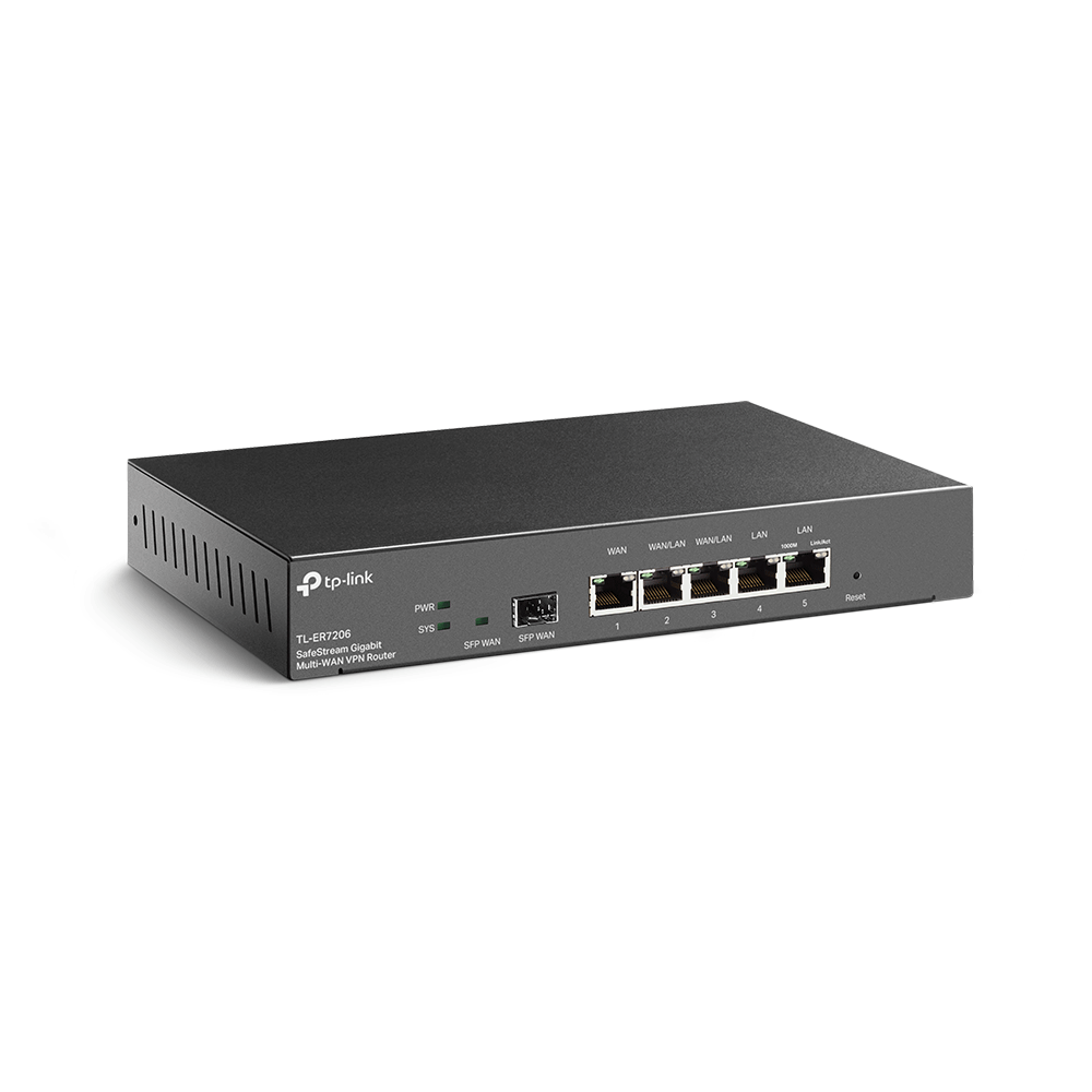 TL-ER7206, Router VPN - SDN Multi-WAN Gigabit, 1 puerto LAN Gigabit, 1 puerto WAN Gigabit, 1 puerto WAN SFP, 2 puertos Auto configurables LAN/WAN, 150,000 Sesiones Concurrentes, Administración Centralizada OMADA SDN